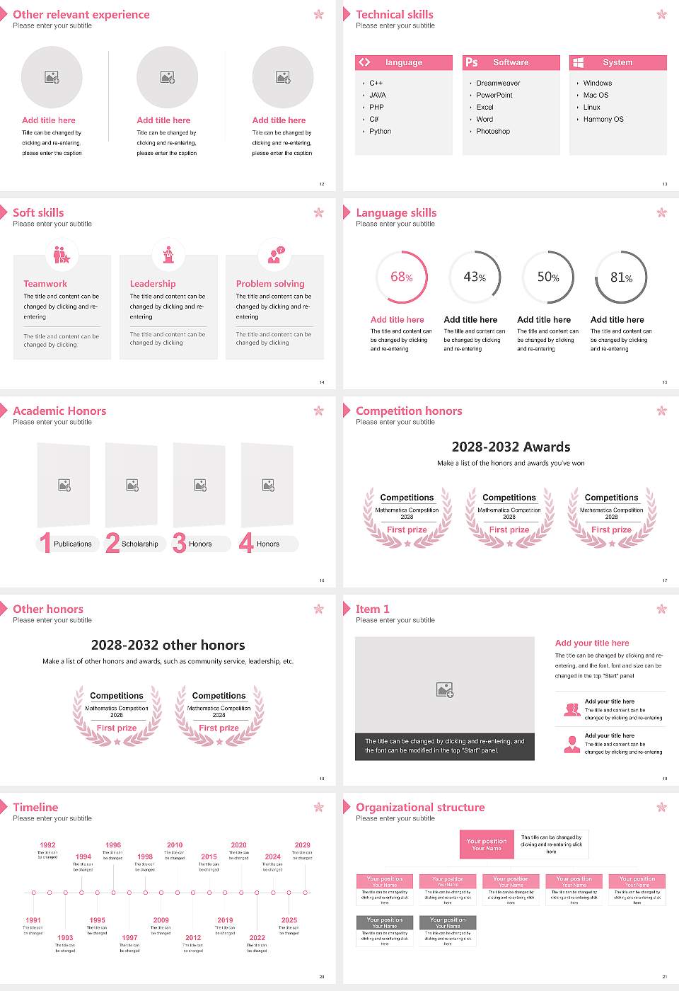Gakushuin Women’s College Resume PPT Template16:9 ratio PPT effect preview image3
