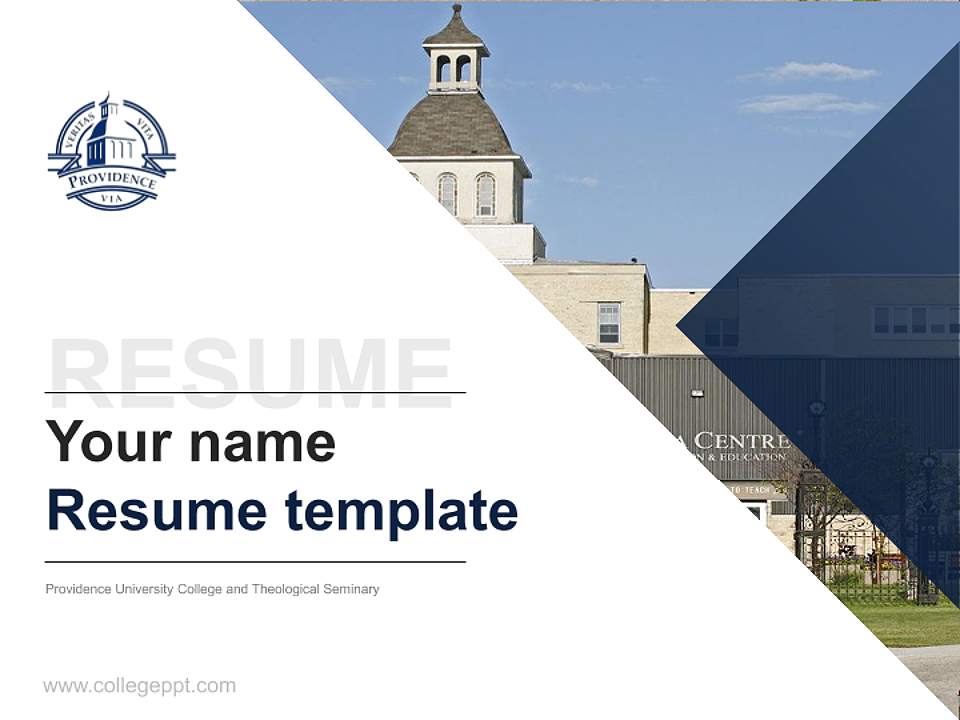 Providence University College and Theological Seminary Resume PPT Template4:3 ratio PPT effect preview image5