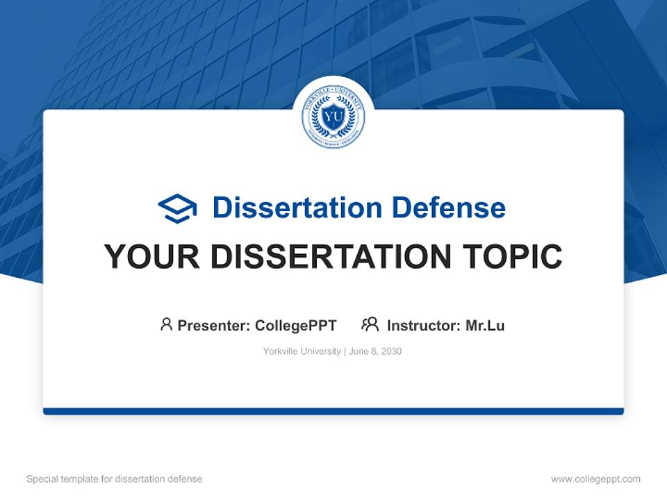 Yorkville University Graduation Thesis Defense PPT Template4:3 ratio PPT effect preview image7