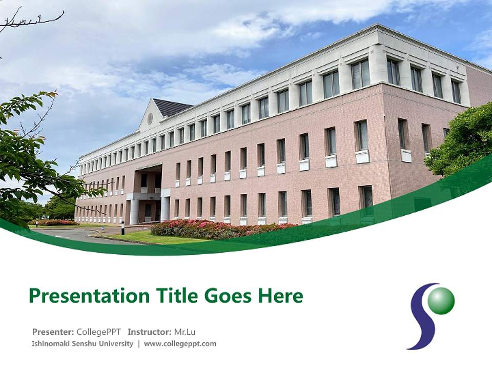 Ishinomaki Senshu University Course/Courseware Creation PPT Template4:3 ratio PPT effect preview image5
