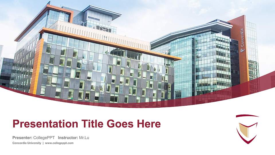 Concordia University Course/Courseware Creation PPT Template16:9 ratio PPT effect preview image