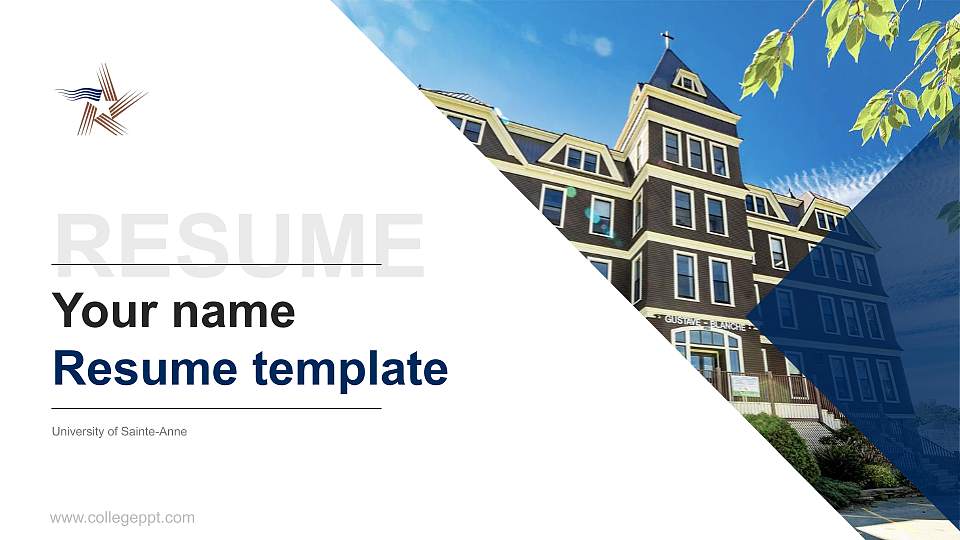 University of Sainte-Anne Resume PPT Template16:9 ratio PPT effect preview image