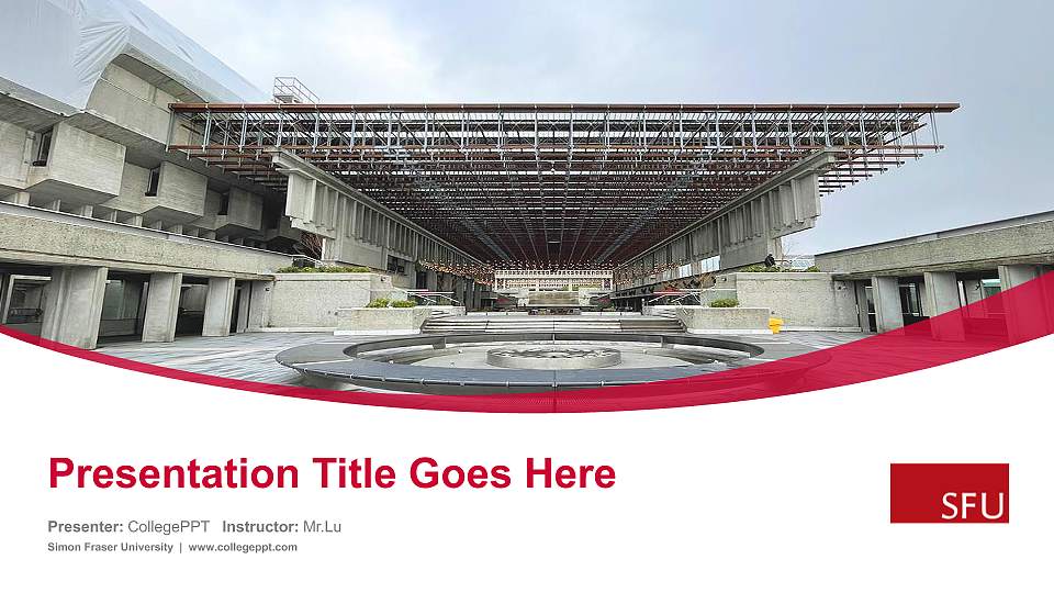 Simon Fraser University Course/Courseware Creation PPT Template16:9 ratio PPT effect preview image