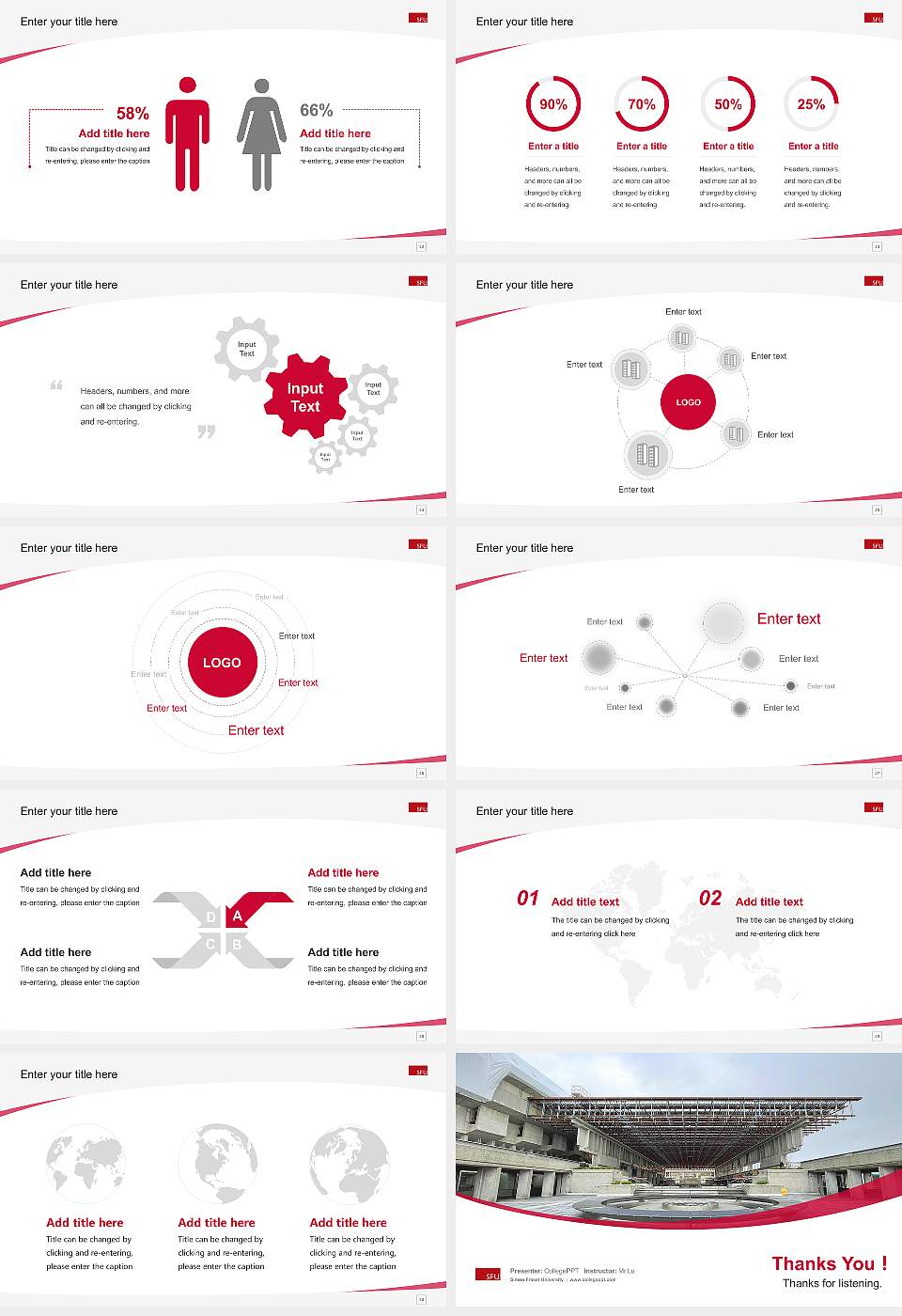 Simon Fraser University Course/Courseware Creation PPT Template16:9 ratio PPT effect preview image4