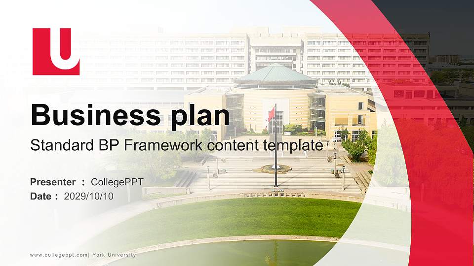 York University Competition/Entrepreneurship Contest PPT Template16:9 ratio PPT effect preview image