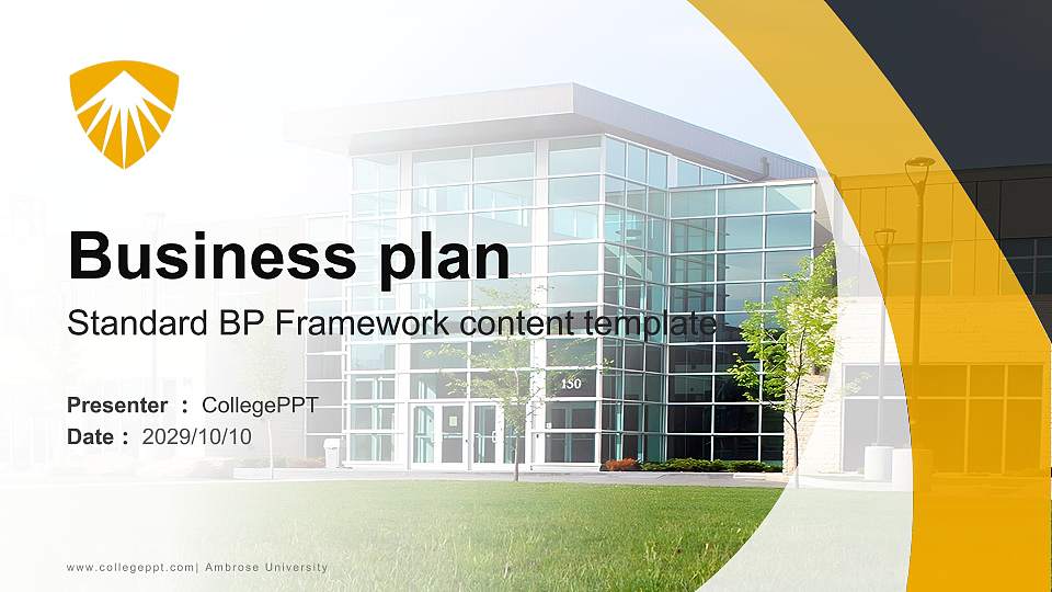 Ambrose University Competition/Entrepreneurship Contest PPT Template16:9 ratio PPT effect preview image