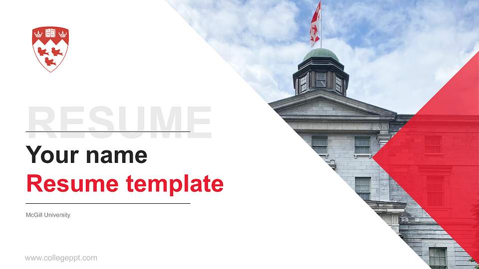 McGill University Resume PPT Template16:9 ratio PPT effect preview image