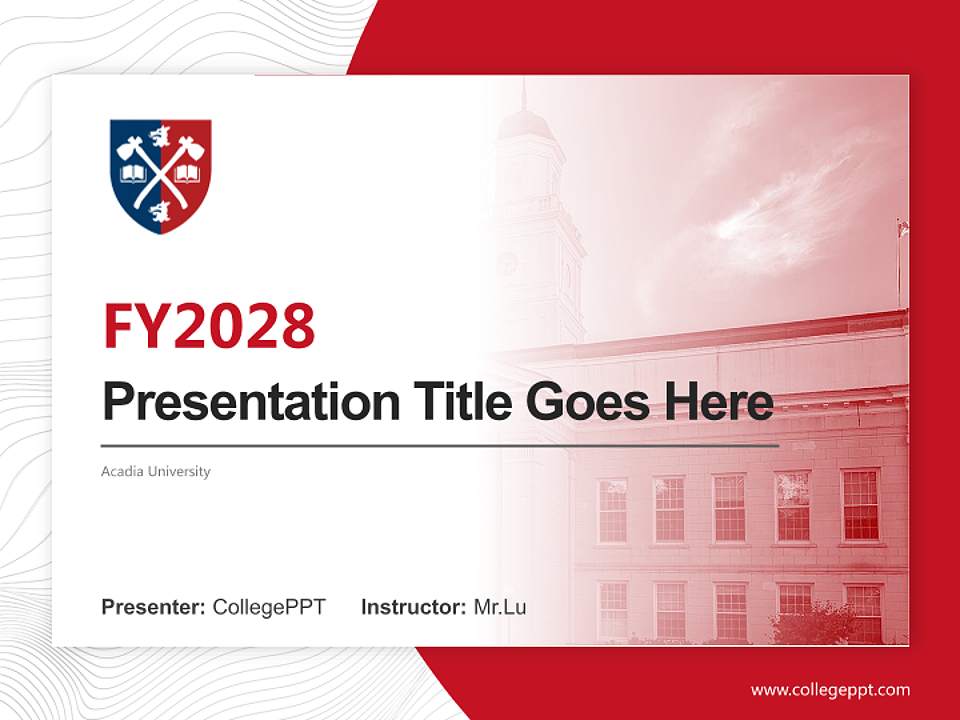 Acadia University Academic Presentation/Research Findings Report PPT Template4:3 ratio PPT effect preview image5