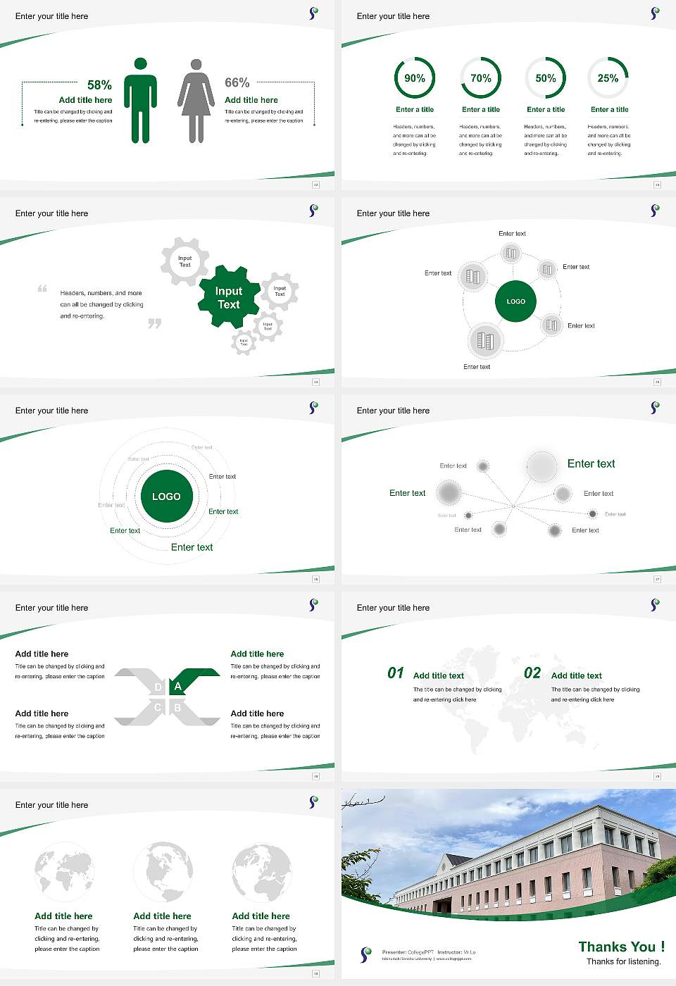Ishinomaki Senshu University Course/Courseware Creation PPT Template16:9 ratio PPT effect preview image4
