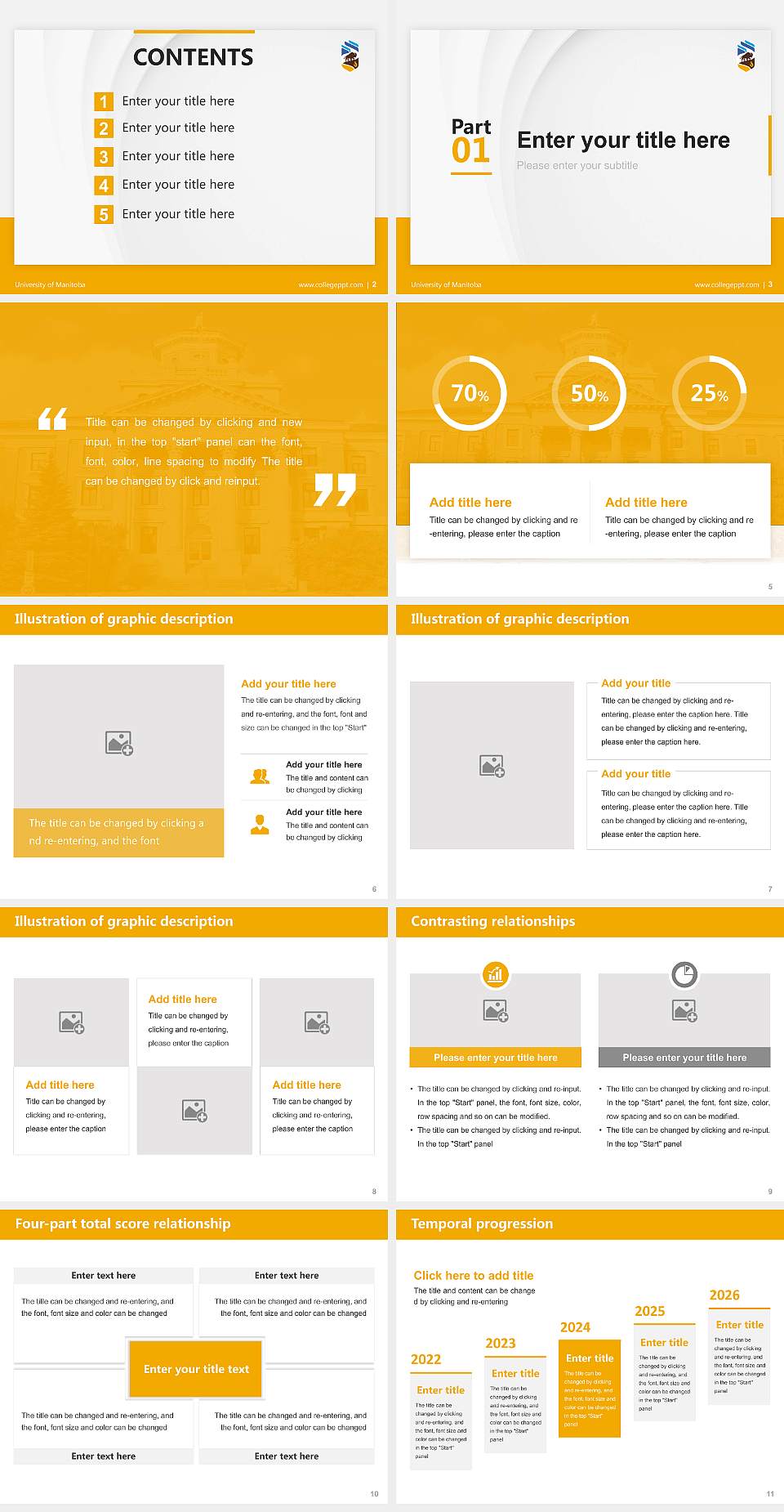 University of Manitoba Thesis Proposal/Graduation Defense PPT Template4:3 ratio PPT effect preview image2