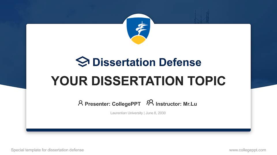 Laurentian University Graduation Thesis Defense PPT Template16:9 ratio PPT effect preview image