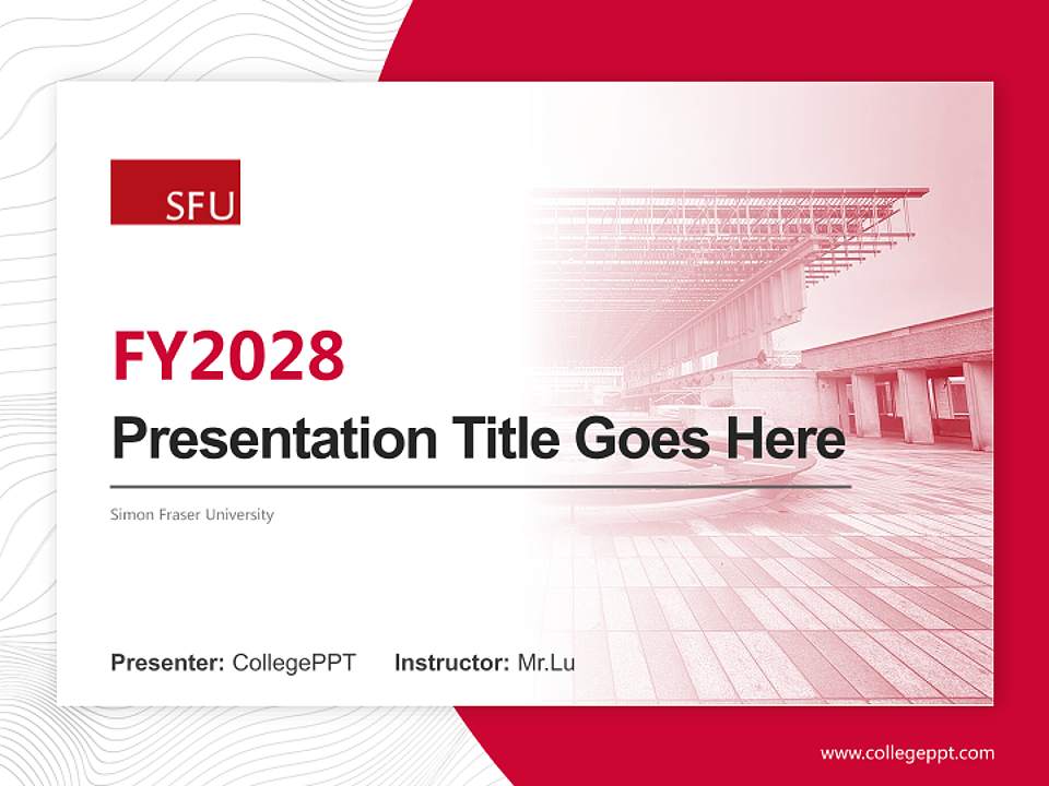 Simon Fraser University Academic Presentation/Research Findings Report PPT Template4:3 ratio PPT effect preview image5