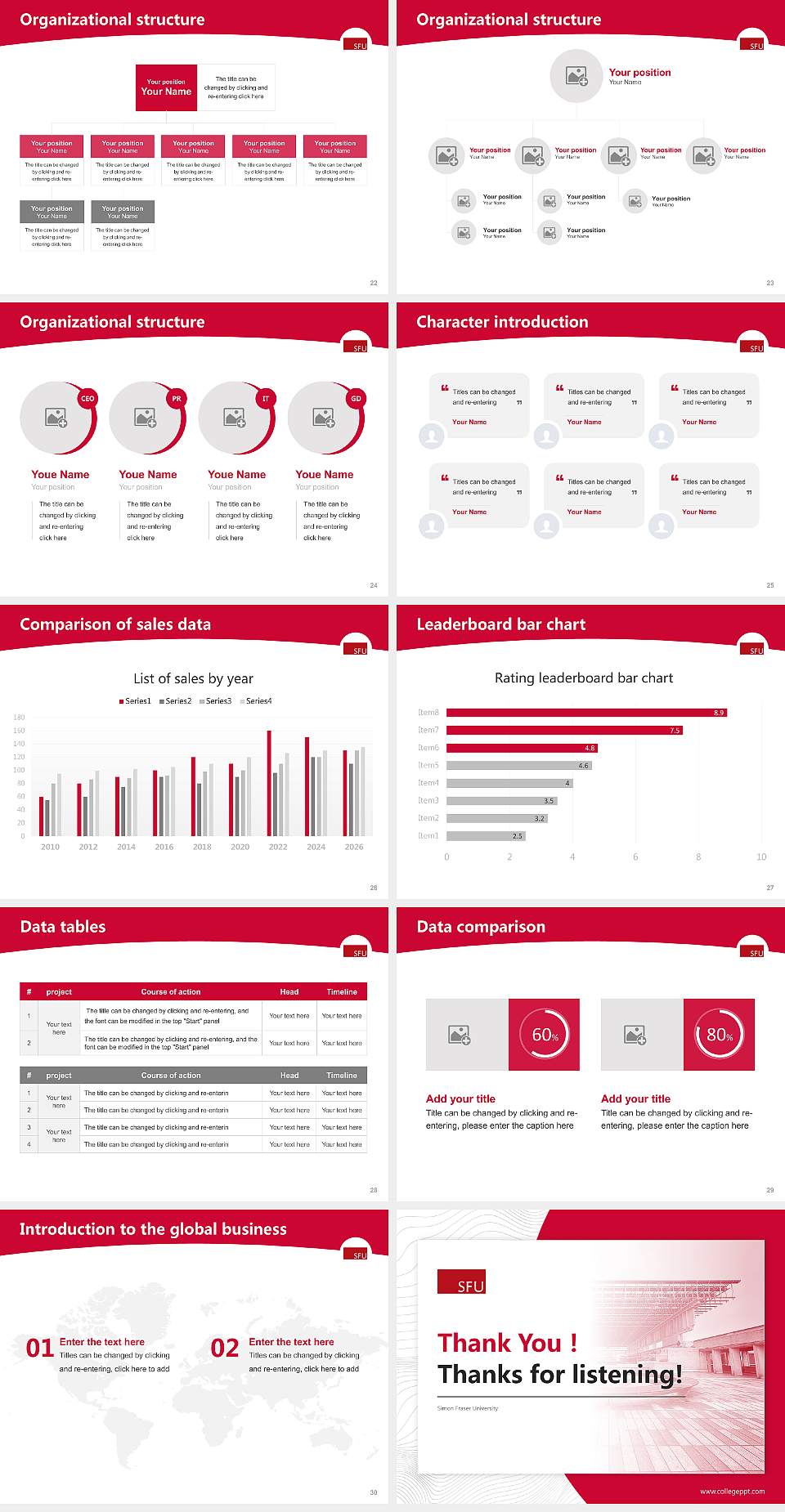 Simon Fraser University Academic Presentation/Research Findings Report PPT Template4:3 ratio PPT effect preview image4