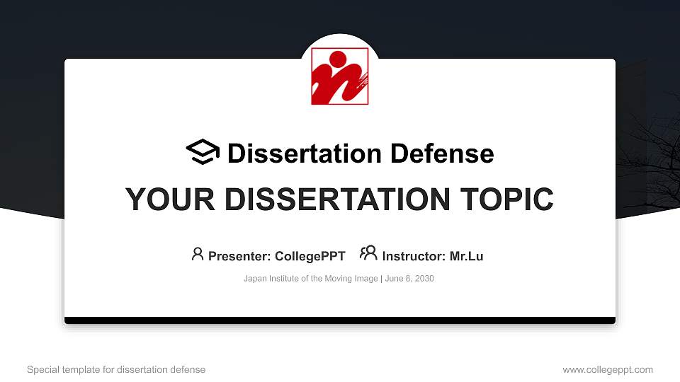Japan Institute of the Moving Image Graduation Thesis Defense PPT Template16:9 ratio PPT effect preview image1