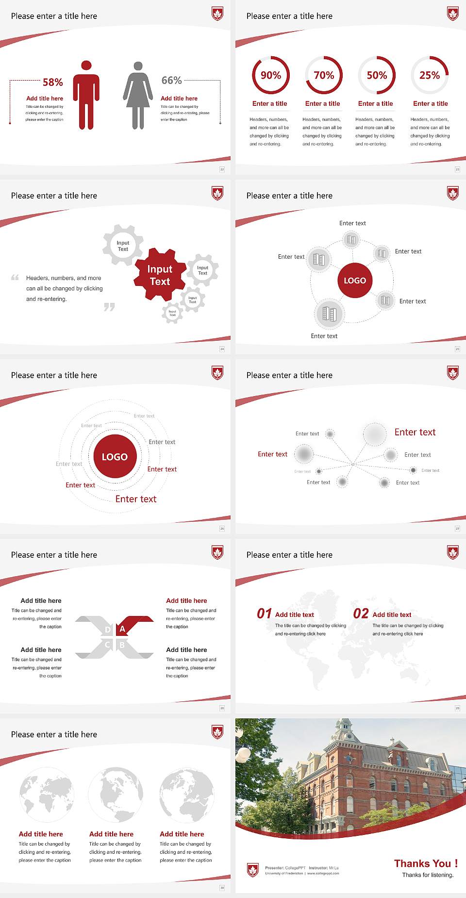University of Fredericton Course/Courseware Creation PPT Template4:3 ratio PPT effect preview image4