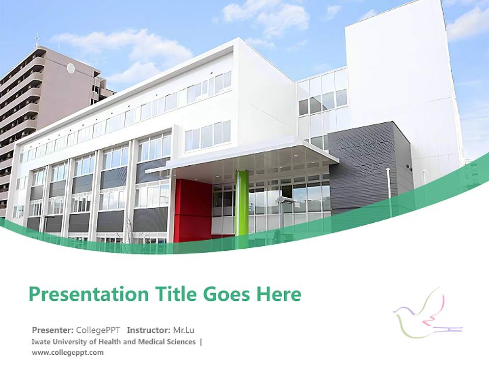 Iwate University of Health and Medical Sciences Course/Courseware Creation PPT Template4:3 ratio PPT effect preview image5