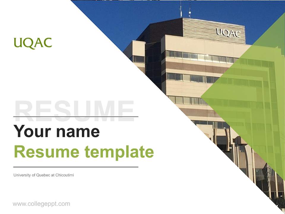 University of Quebec at Chicoutimi Resume PPT Template4:3 ratio PPT effect preview image5