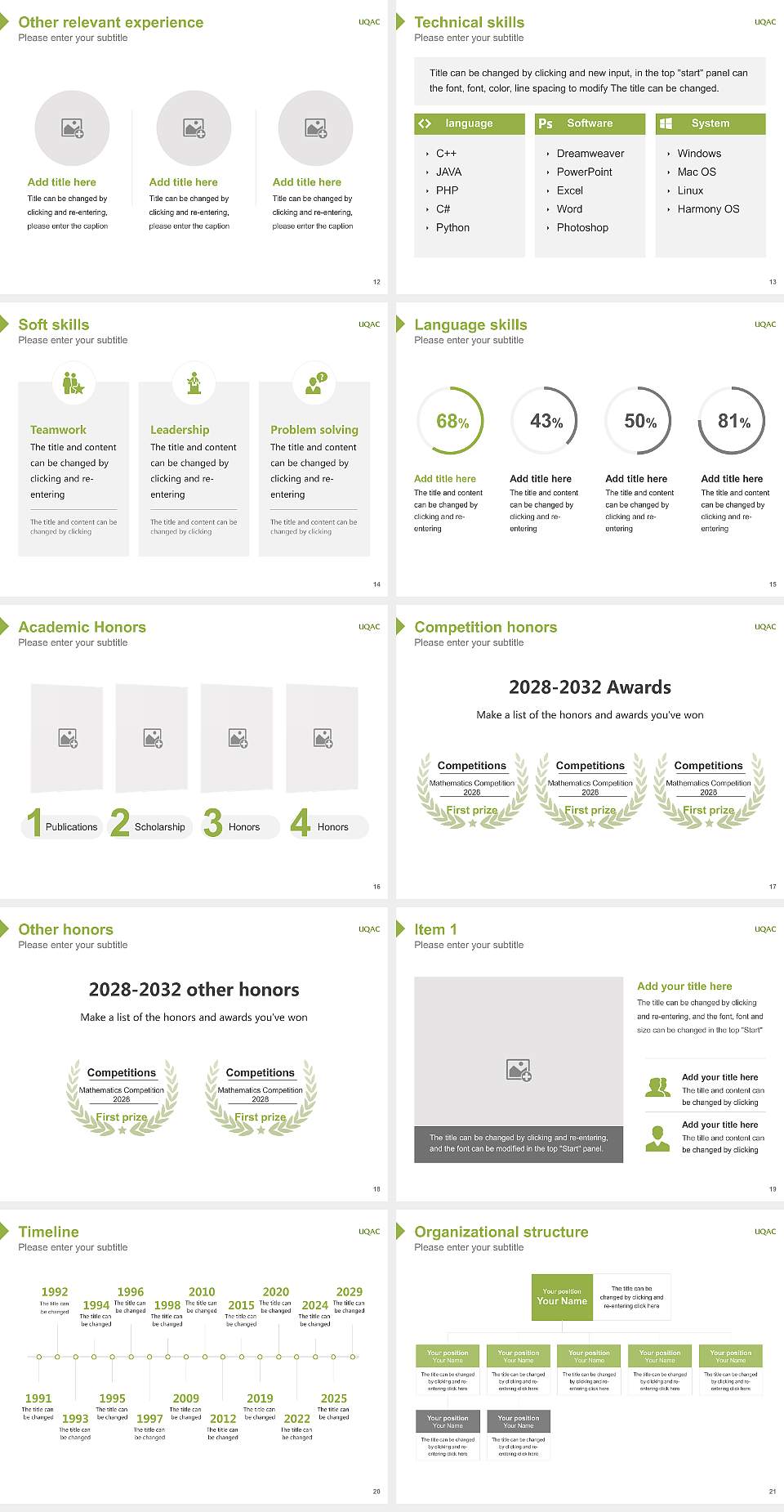 University of Quebec at Chicoutimi Resume PPT Template4:3 ratio PPT effect preview image3
