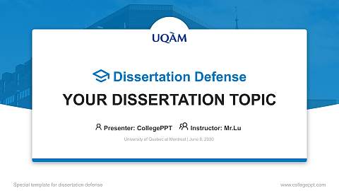 University of Quebec at Montreal Graduation Thesis Defense PPT Template