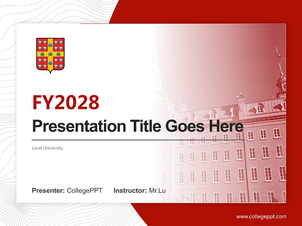 Laval University Academic Presentation/Research Findings Report PPT Template4:3 ratio PPT effect preview image5