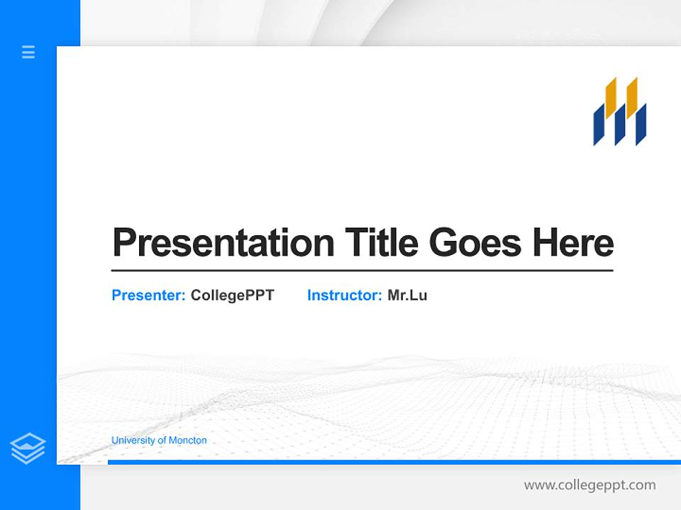 University of Moncton Thesis Proposal/Graduation Defense PPT Template4:3 ratio PPT effect preview image5