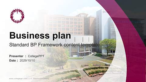 J. F. Oberlin University Competition/Entrepreneurship Contest PPT Template