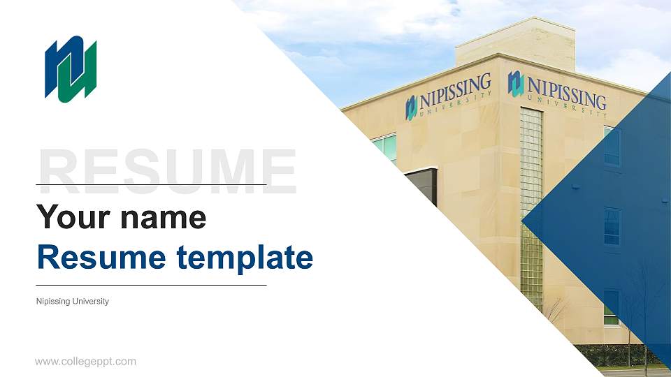 Nipissing University Resume PPT Template16:9 ratio PPT effect preview image