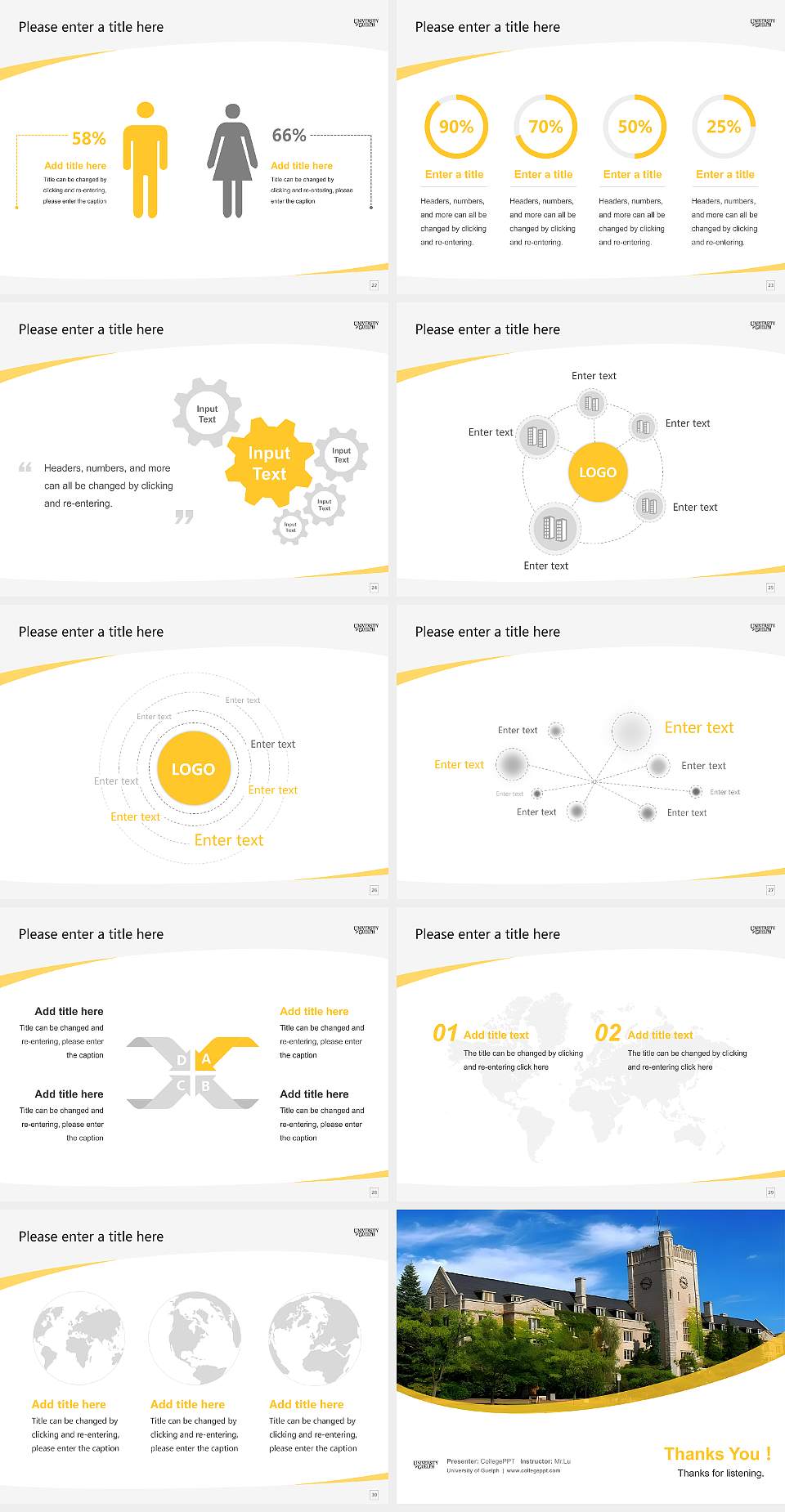University of Guelph Course/Courseware Creation PPT Template4:3 ratio PPT effect preview image4