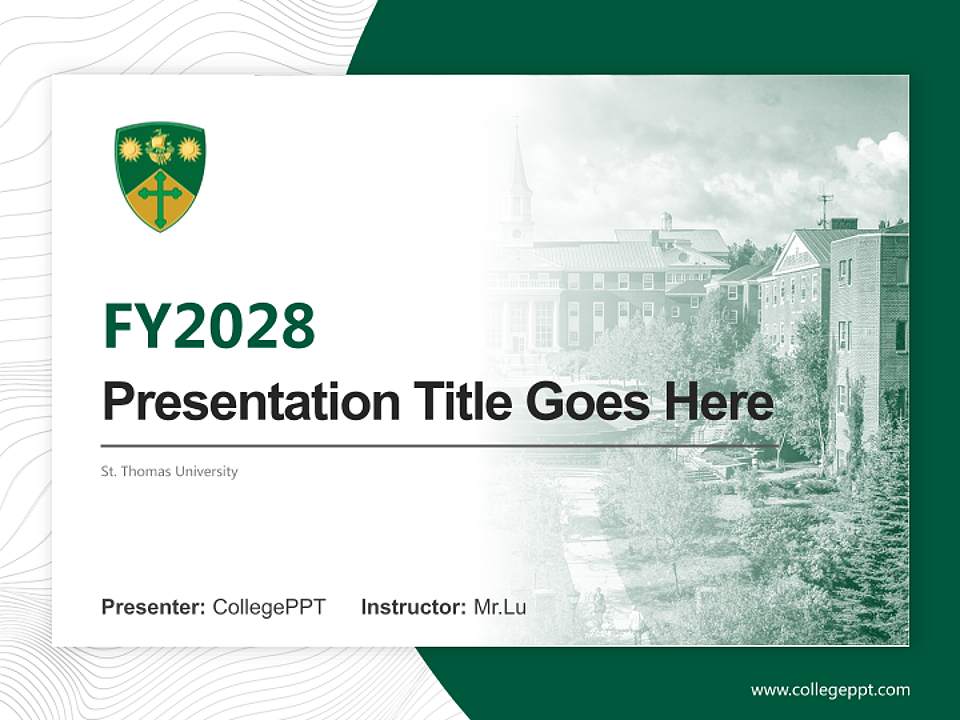 St. Thomas University Academic Presentation/Research Findings Report PPT Template4:3 ratio PPT effect preview image5