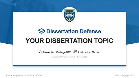 Mount Saint Vincent University Graduation Thesis Defense PPT Template