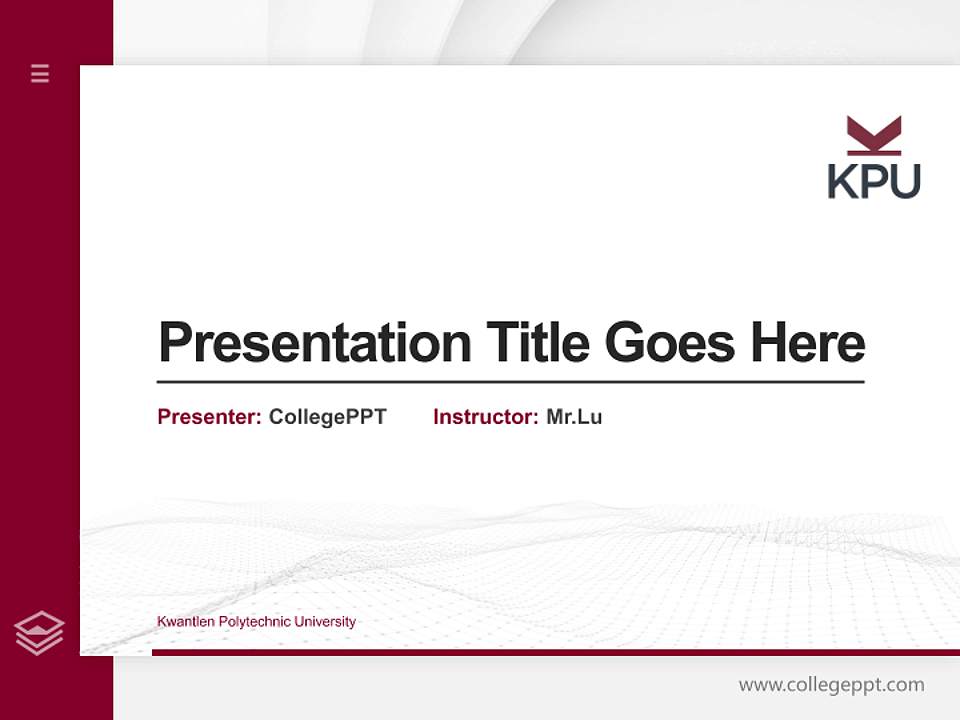 Kwantlen Polytechnic University Thesis Proposal/Graduation Defense PPT Template4:3 ratio PPT effect preview image5