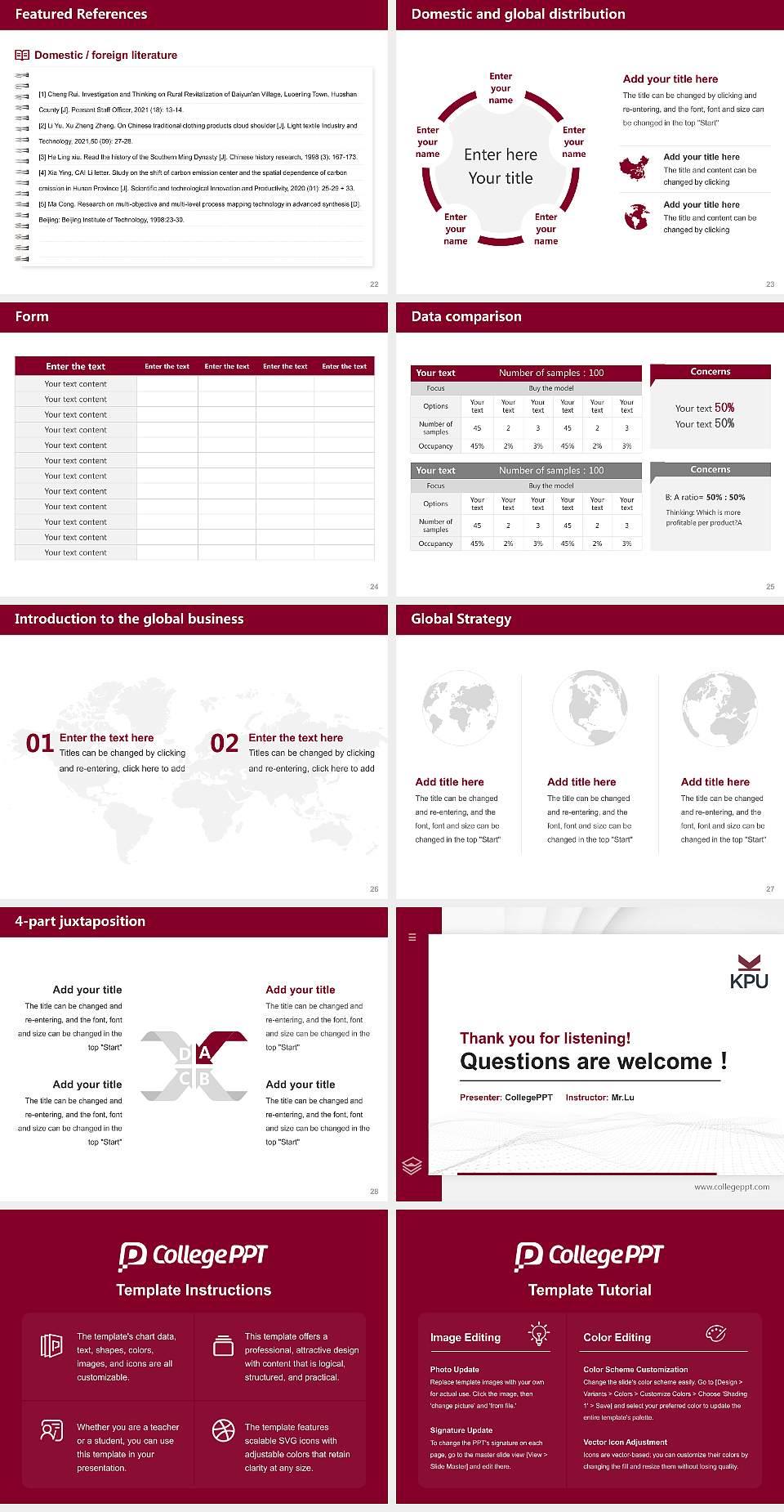 Kwantlen Polytechnic University Thesis Proposal/Graduation Defense PPT Template4:3 ratio PPT effect preview image4