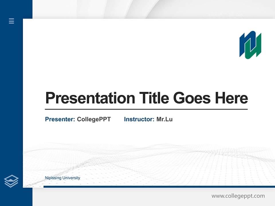 Nipissing University Thesis Proposal/Graduation Defense PPT Template4:3 ratio PPT effect preview image5
