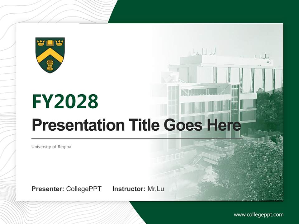 University of Regina Academic Presentation/Research Findings Report PPT Template4:3 ratio PPT effect preview image5