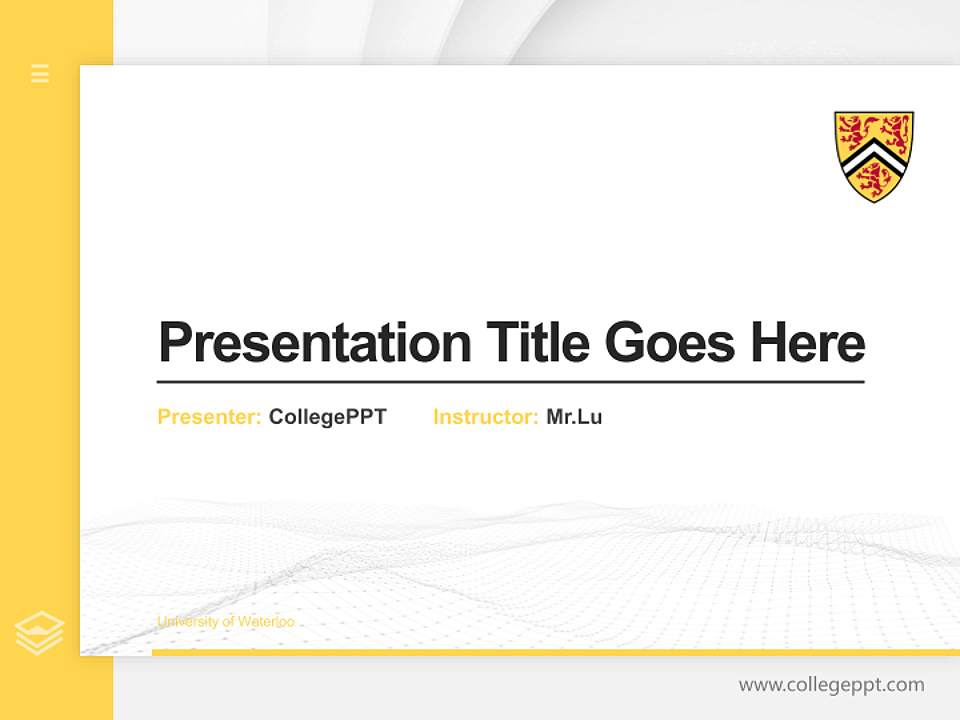 University of Waterloo Thesis Proposal/Graduation Defense PPT Template4:3 ratio PPT effect preview image5