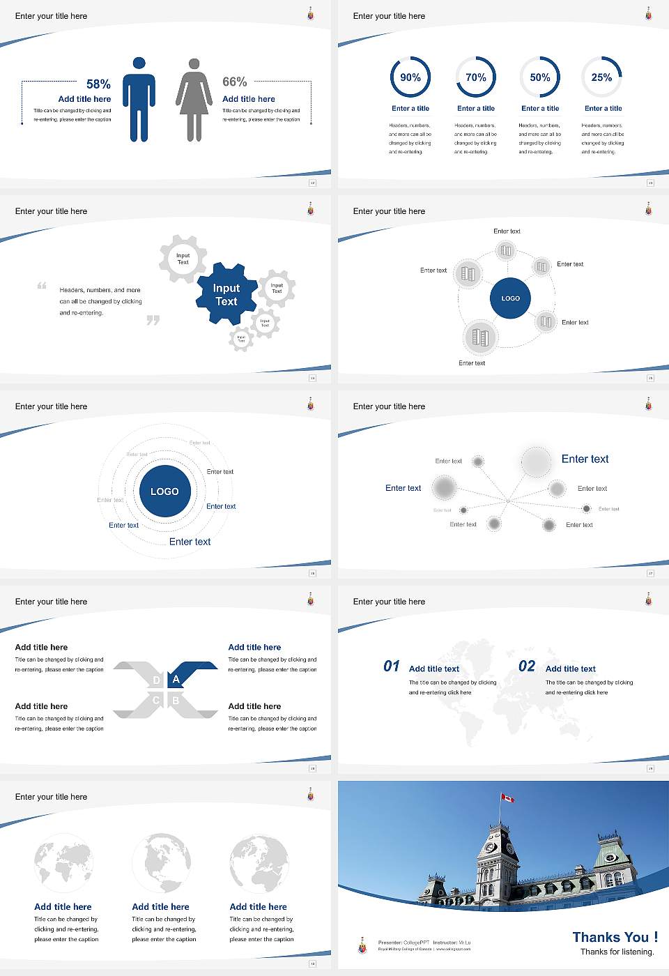 Royal Military College of Canada Course/Courseware Creation PPT Template16:9 ratio PPT effect preview image4