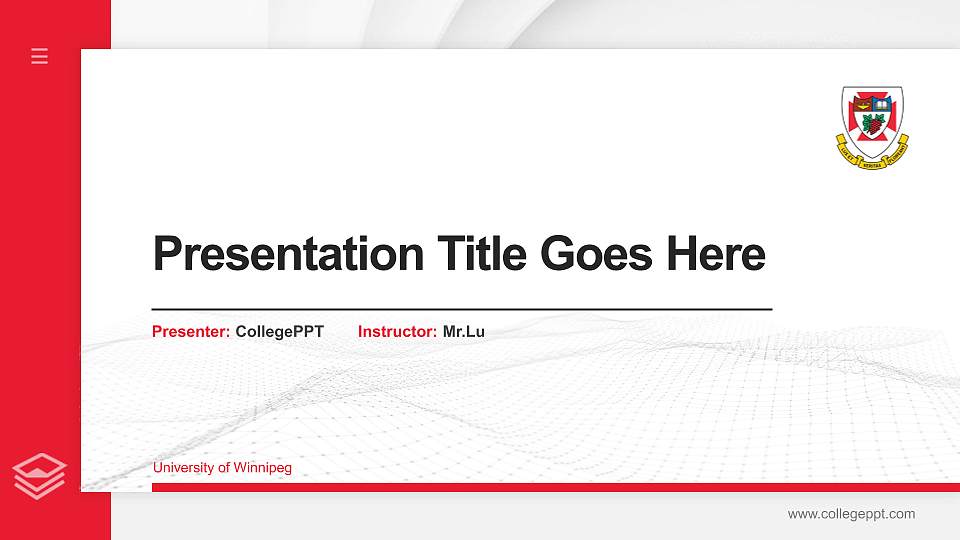 University of Winnipeg Thesis Proposal/Graduation Defense PPT Template16:9 ratio PPT effect preview image
