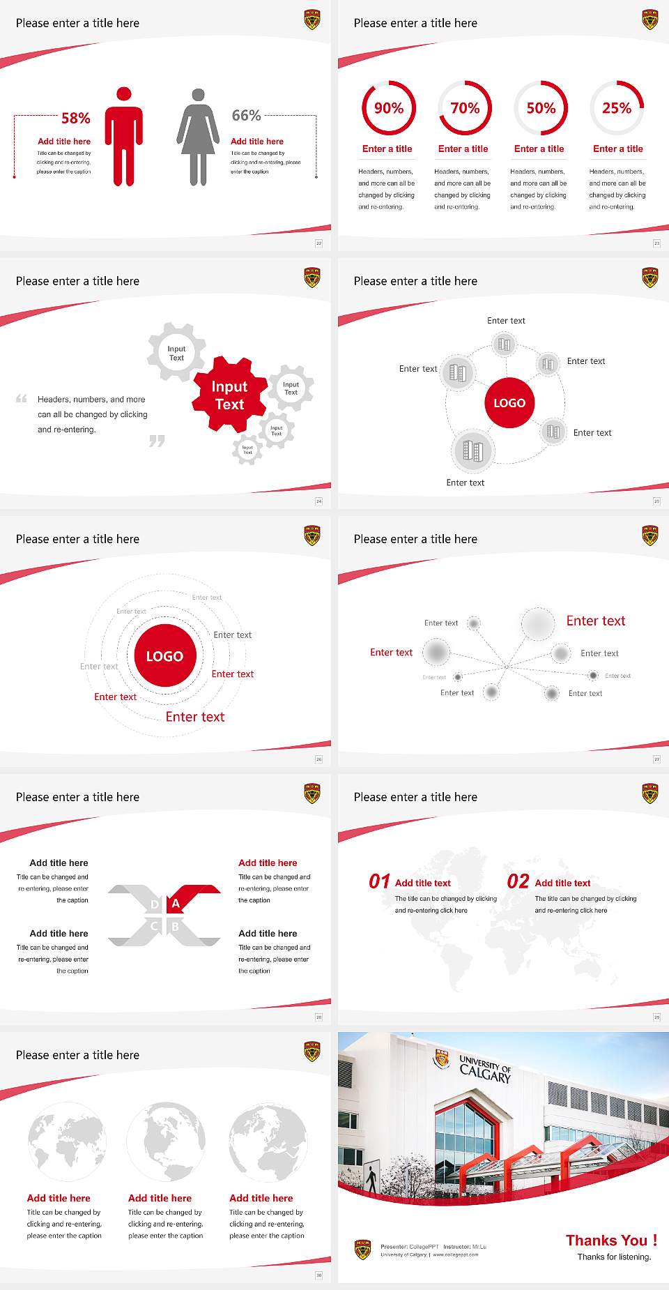 University of Calgary Course/Courseware Creation PPT Template4:3 ratio PPT effect preview image4