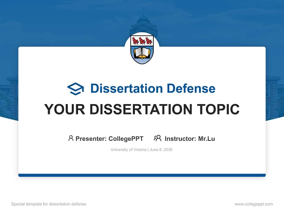 University of Victoria Graduation Thesis Defense PPT Template4:3 ratio PPT effect preview image7