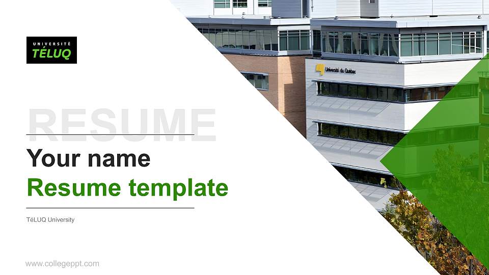 TéLUQ University Resume PPT Template16:9 ratio PPT effect preview image