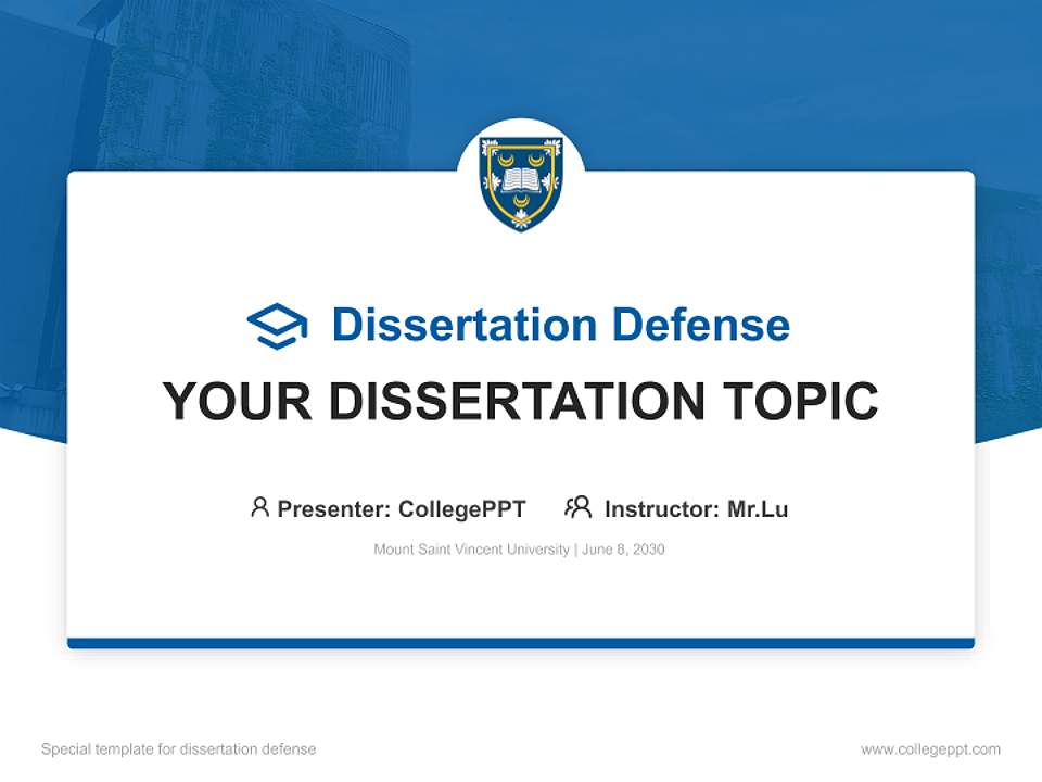 Mount Saint Vincent University Graduation Thesis Defense PPT Template4:3 ratio PPT effect preview image7