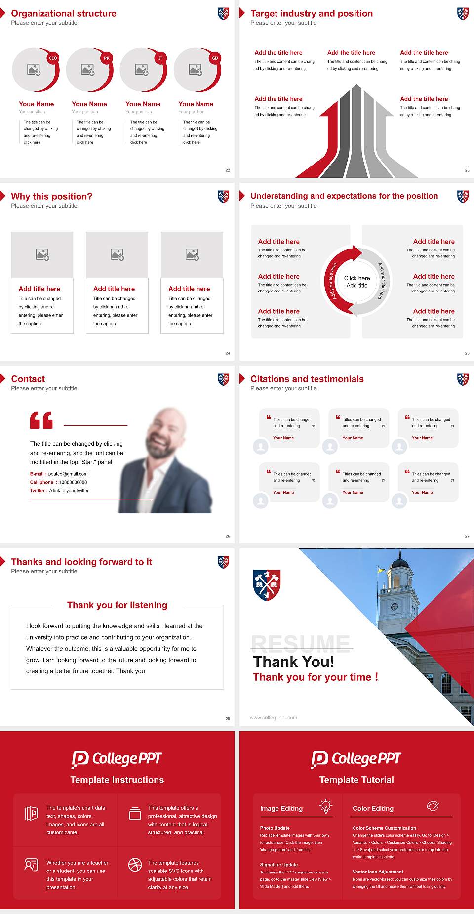 Acadia University Resume PPT Template4:3 ratio PPT effect preview image4