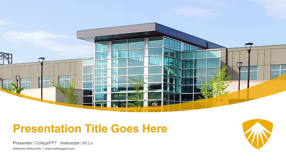 Ambrose University Course/Courseware Creation PPT Template16:9 ratio PPT effect preview image