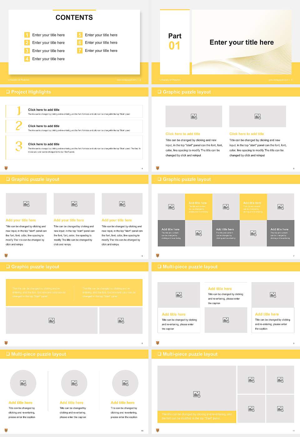 University of Waterloo General Purpose PPT Template16:9 ratio PPT effect preview image2