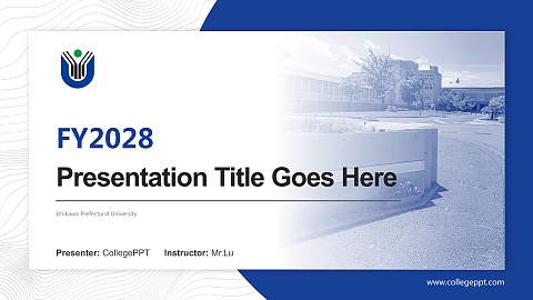Ishikawa Prefectural University Academic Presentation/Research Findings Report PPT Template