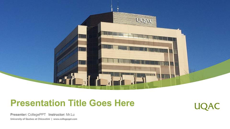 University of Quebec at Chicoutimi Course/Courseware Creation PPT Template16:9 ratio PPT effect preview image