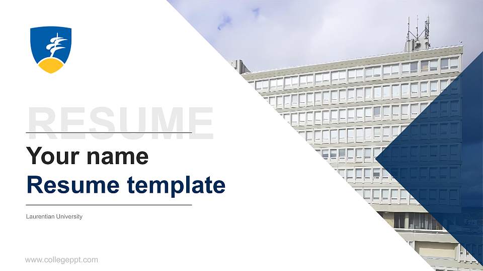 Laurentian University Resume PPT Template16:9 ratio PPT effect preview image