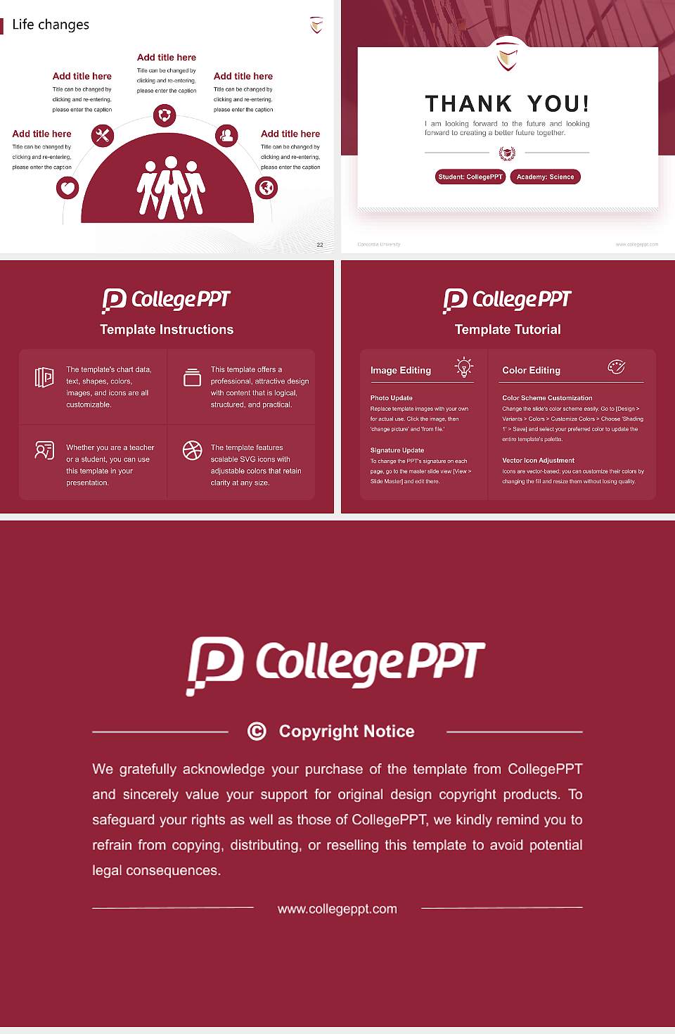 Concordia University National Scholarship Defense PPT Template4:3 ratio PPT effect preview image4