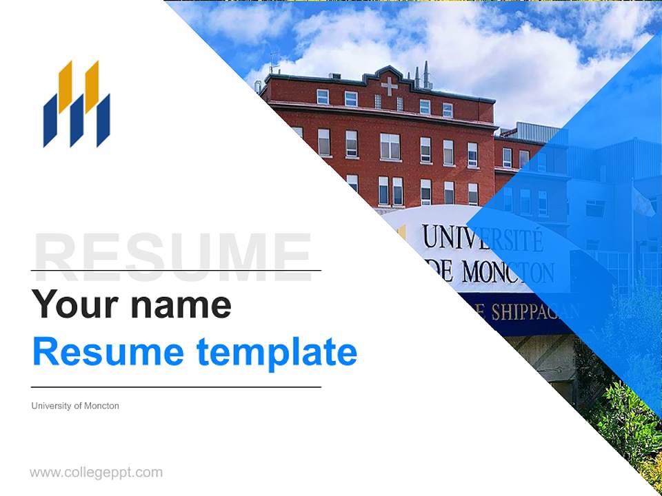 University of Moncton Resume PPT Template4:3 ratio PPT effect preview image5