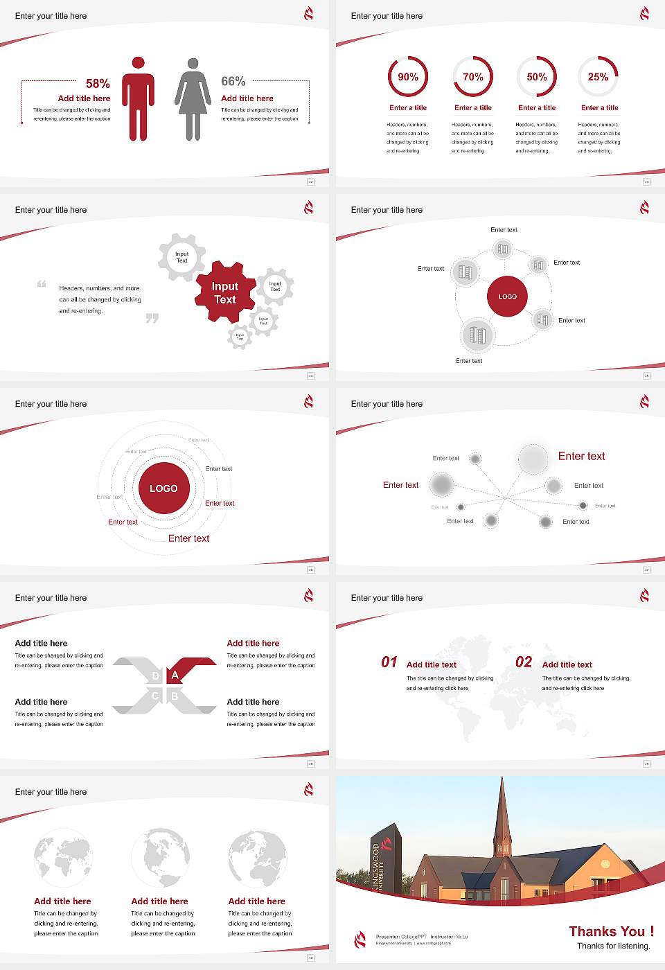 Kingswood University Course/Courseware Creation PPT Template16:9 ratio PPT effect preview image4
